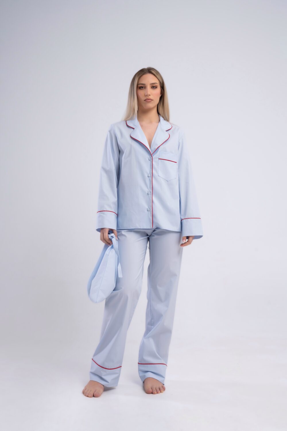 set-pijama-pantaloni-camasa-bumbac-poplin-azure