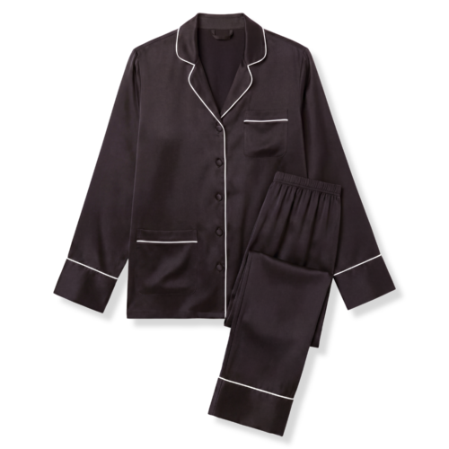 Two-Piece-Women-Pajama-Set-Black-Swan-Mulberry-Silk-22-Momme