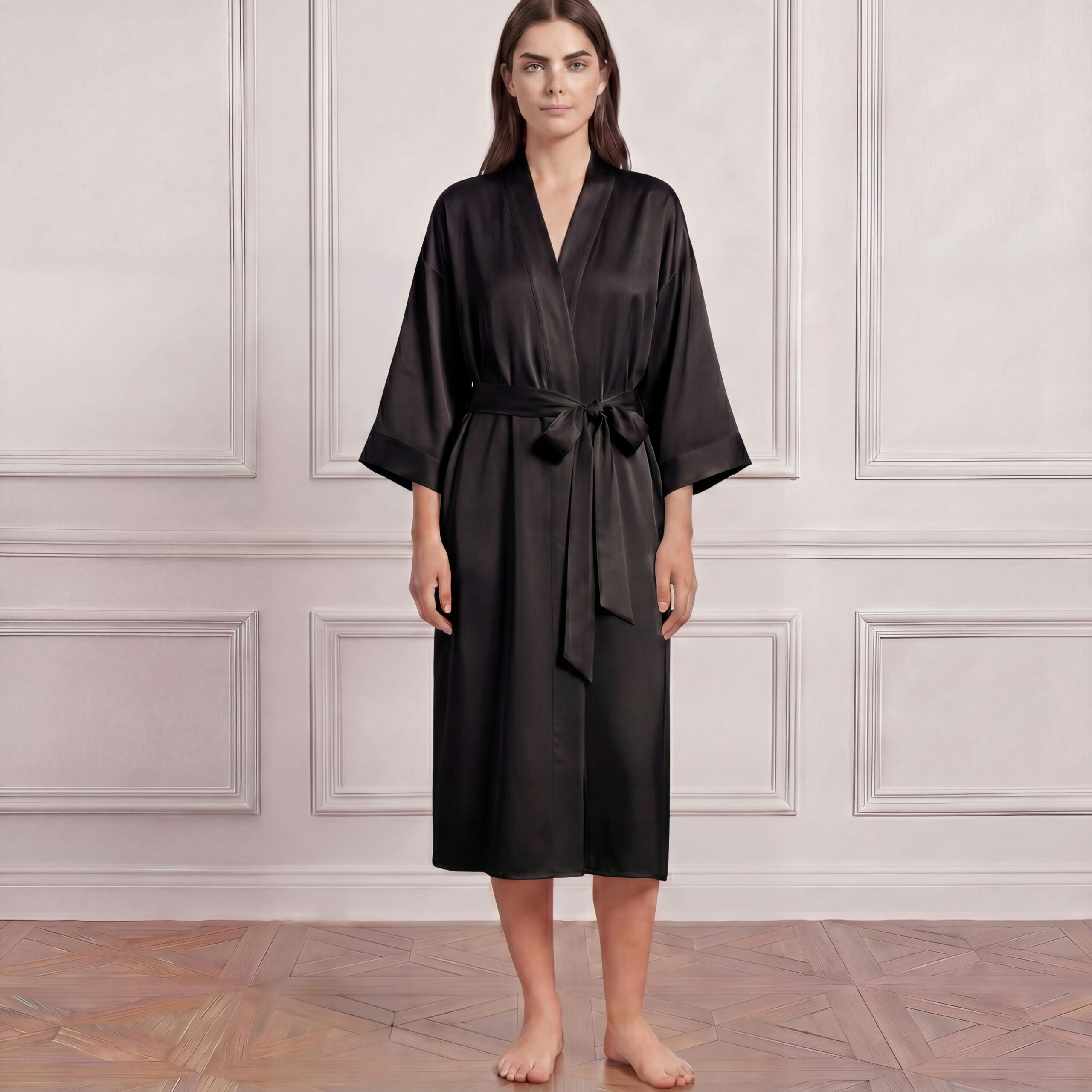 Silk-black-robe-long-mulberry-silk-melegim