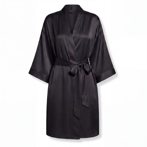 Silk-black-robe-short-mulberry-silk-melegim