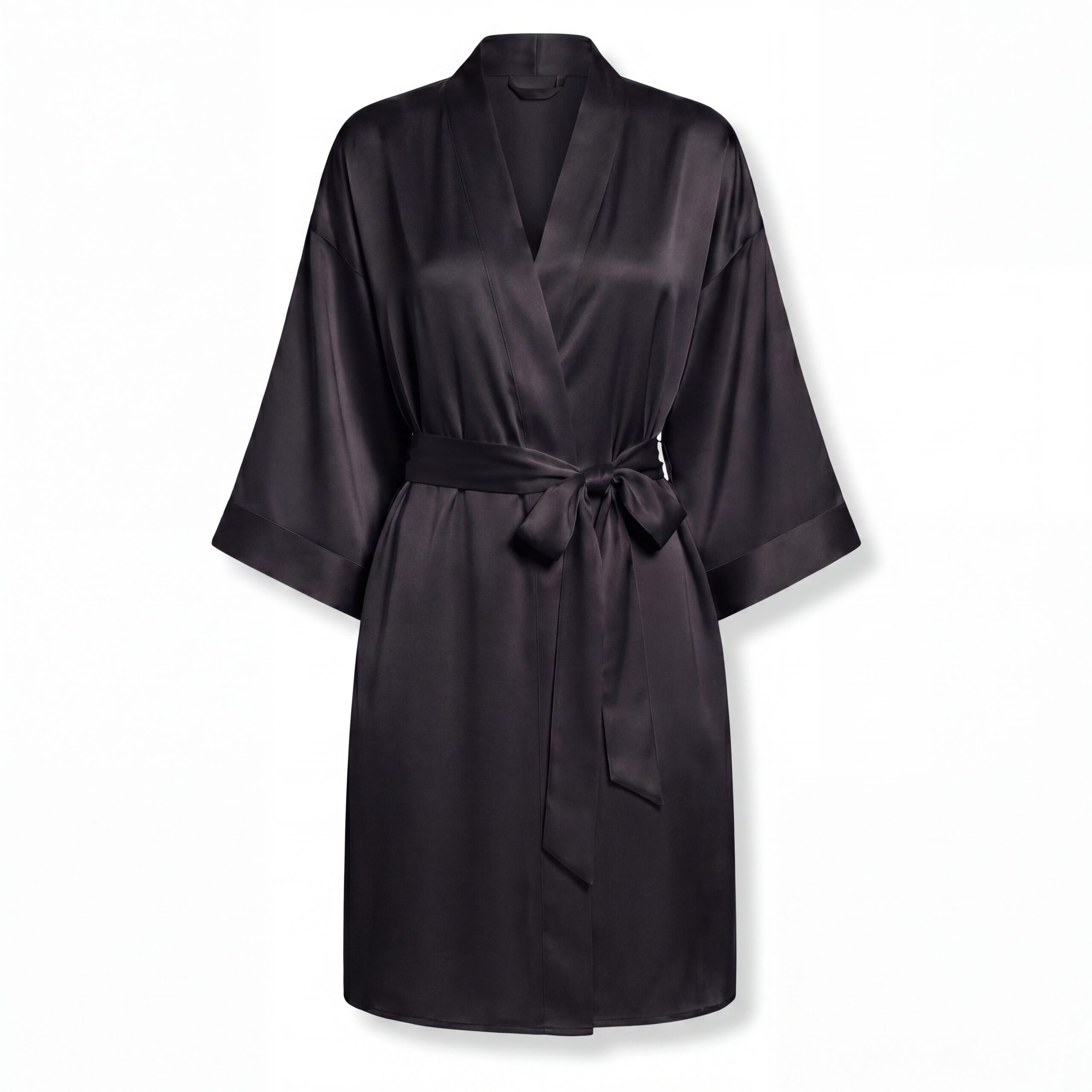 Silk-black-robe-short-mulberry-silk-melegim